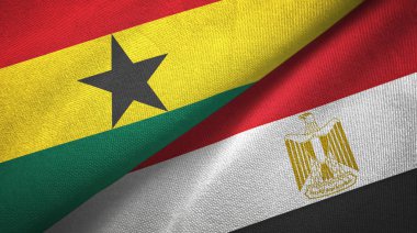 Gana ve Mısır iki bayrak tekstil bezi