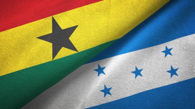Gana ve Honduras iki bayraklar tekstil kumaş, kumaş doku