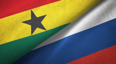 Gana ve Rusya iki bayraktekstil kumaş, kumaş doku