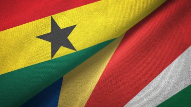 Gana ve Seyşeller iki bayrak tekstil kumaş, kumaş doku