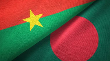 Burkina Faso ve Bangladeş iki bayraklar tekstil kumaş, kumaş doku 