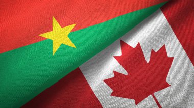 Burkina Faso ve Kanada iki bayraklar tekstil kumaş, kumaş doku 