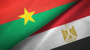 Burkina Faso ve Mısır iki bayrak tekstil bezi