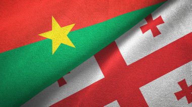 Burkina Faso ve Gürcistan iki bayraklar tekstil kumaş, kumaş doku