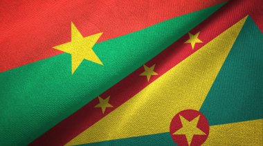 Burkina Faso ve Grenada iki bayrak tekstil kumaş, kumaş doku