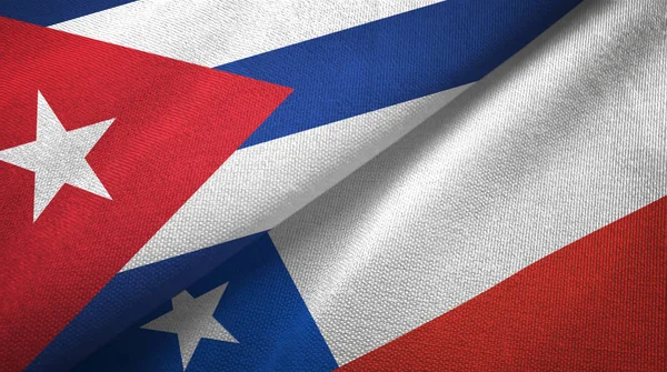 쿠바와 칠레 두 플래그 직물 천, 직물 질감 — 스톡 사진