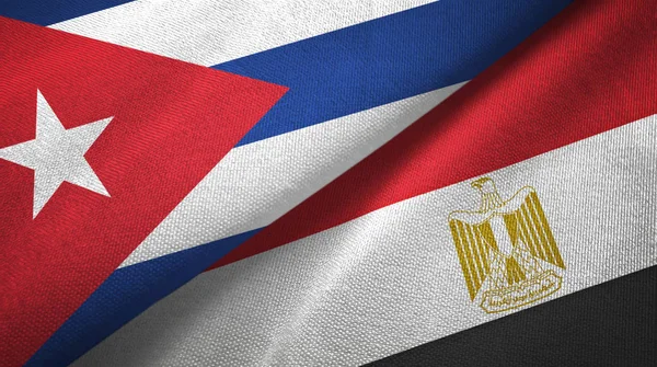 Cuba and Egypt two flags textile cloth