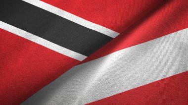 Trinidad ve Tobago ve Avusturya iki bayraklar tekstil kumaş, kumaş doku 
