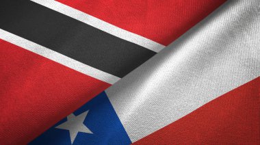 Trinidad ve Tobago ve Şili iki bayraklar tekstil kumaş, kumaş doku