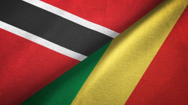 Trinidad ve Tobago ve Kongo iki bayraklar tekstil kumaş, kumaş doku 