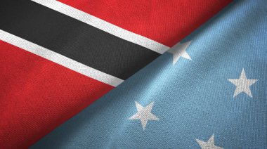 Trinidad ve Tobago ve Mikronezya iki bayraktekstil kumaş, kumaş doku