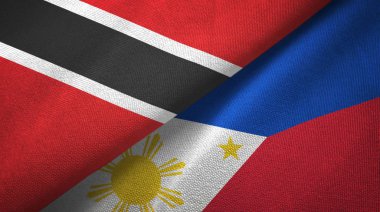 Trinidad ve Tobago ve Filipinler iki bayraklar tekstil kumaş, kumaş doku