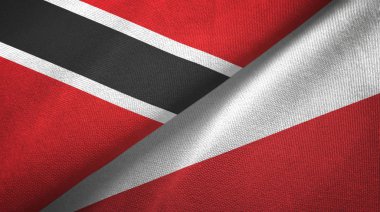 Trinidad ve Tobago ve Polonya iki bayraklar tekstil kumaş, kumaş doku