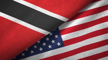 Trinidad ve Tobago ve Amerika Birleşik Devletleri iki bayraklar tekstil kumaş, kumaş doku