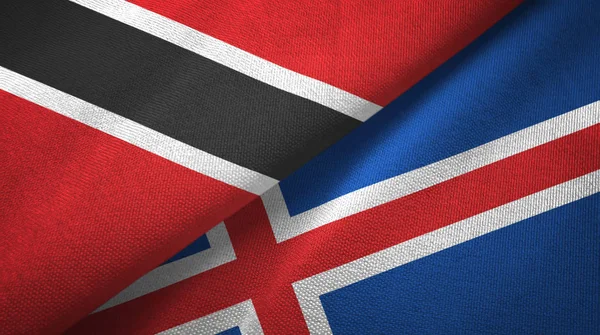 Тринідад і Тобаго і Ісландія два прапори текстильна тканина, текстура тканини — стокове фото