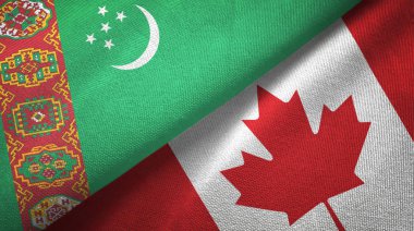 Türkmenistan ve Kanada iki bayrak tekstil kumaş, kumaş doku 