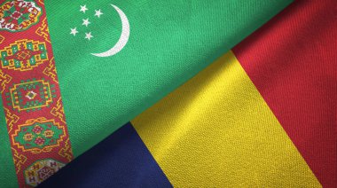 Türkmenistan ve Çad iki bayrak tekstil kumaş, kumaş doku 