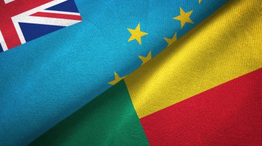 Tuvalu ve Benin iki bayraktekstil kumaş, kumaş doku 