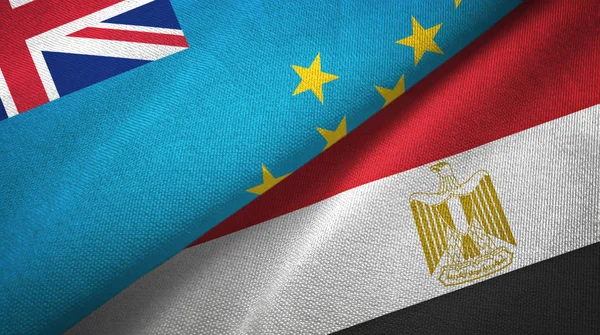 Tuvalu ve Mısır iki bayrak tekstil bezi