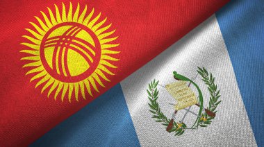 Kırgızistan ve Guatemala iki bayraktekstil kumaş, kumaş doku