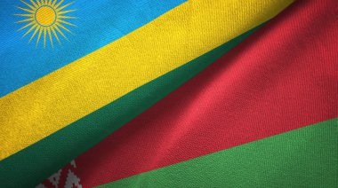Ruanda ve Beyaz Rusya iki bayraktekstil kumaş, kumaş doku 