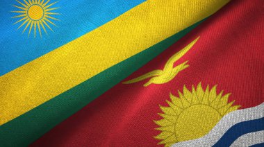 Ruanda ve Kiribati iki bayraktekstil kumaş, kumaş doku