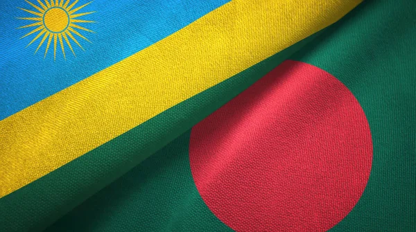 Ruanda ve Bangladeş iki bayraktekstil kumaş, kumaş doku 