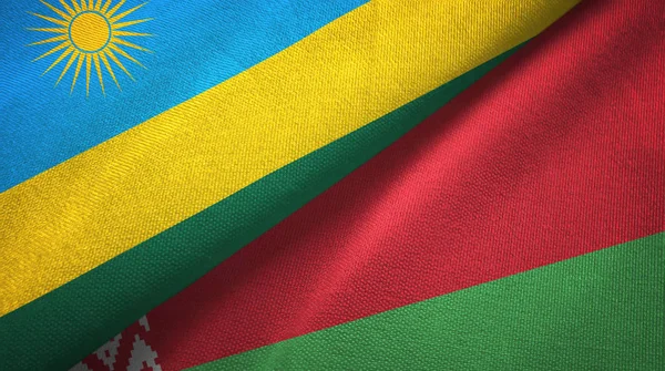 Ruanda ve Beyaz Rusya iki bayraktekstil kumaş, kumaş doku 