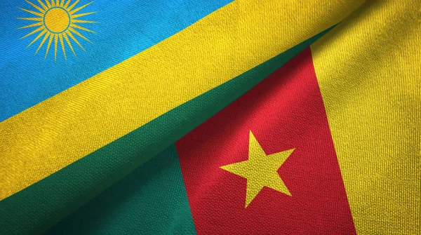 Ruanda ve Kamerun iki bayraktekstil kumaş, kumaş doku 