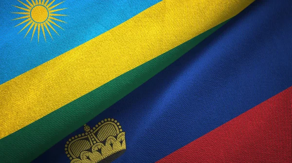 Ruanda ve Liechtenstein iki bayraktekstil kumaş, kumaş doku