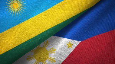 Ruanda ve Filipinler iki bayraklar tekstil kumaş, kumaş doku