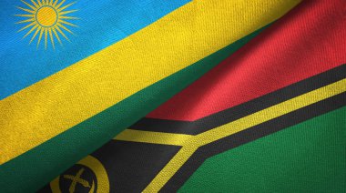 Ruanda ve Vanuatu iki bayraktekstil kumaş, kumaş doku