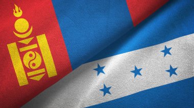 Moğolistan ve Honduras iki bayraktekstil kumaş, kumaş doku
