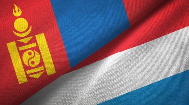 Moğolistan ve Lüksemburg iki bayraktekstil kumaş, kumaş doku