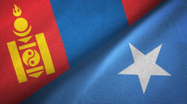 Moğolistan ve Somali iki bayrak tekstil kumaş, kumaş doku