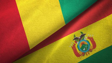 Gine ve Bolivya iki bayrak tekstil kumaş, kumaş doku 