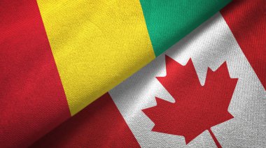 Gine ve Kanada iki bayrak tekstil kumaş, kumaş doku 