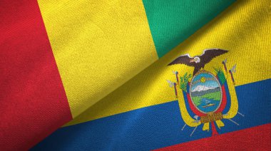 Gine ve Ekvador iki bayraklar tekstil kumaş, kumaş doku