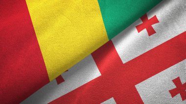 Gine ve Gürcistan iki bayraktekstil kumaş, kumaş doku