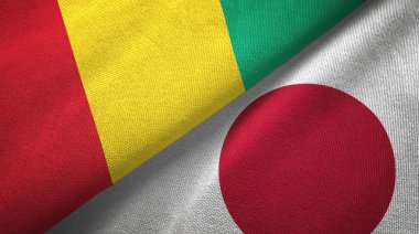 Gine ve Japonya iki bayraktekstil kumaş, kumaş doku