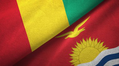 Gine ve Kiribati iki bayrak tekstil kumaş, kumaş doku