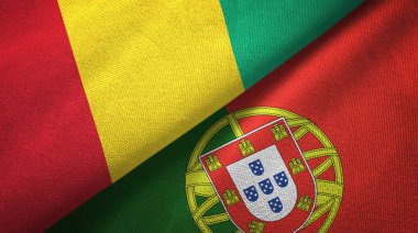 Gine ve Portekiz iki bayraktekstil kumaş, kumaş doku