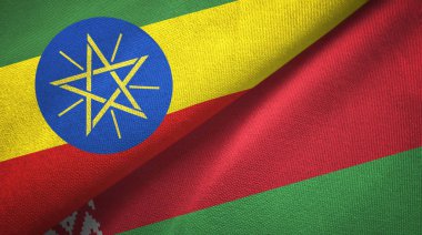 Etiyopya ve Beyaz Rusya iki bayraklar tekstil kumaş, kumaş doku 