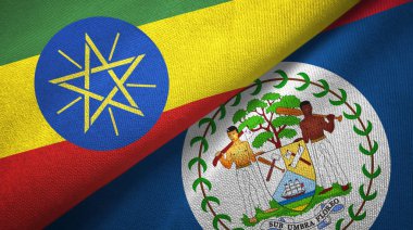 Etiyopya ve Belize iki bayraktekstil kumaş, kumaş doku 