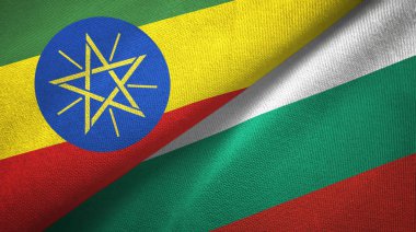 Etiyopya ve Bulgaristan iki bayraktekstil kumaş, kumaş doku 