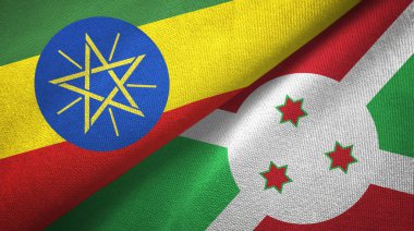 Etiyopya ve Burundi iki bayraklar tekstil kumaş, kumaş doku 