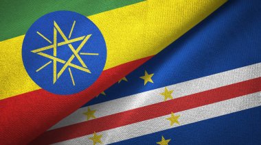 Etiyopya ve Cape Cabo Verde iki bayraklar tekstil kumaş, kumaş doku 