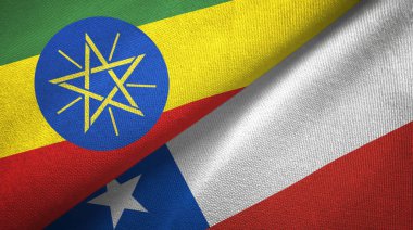 Etiyopya ve Şili iki bayraktekstil kumaş, kumaş doku