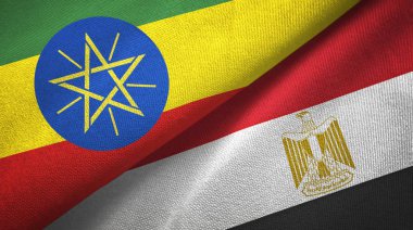 Etiyopya ve Mısır iki bayrak tekstil bezi