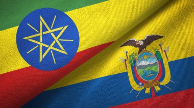 Etiyopya ve Ekvador iki bayraklar tekstil kumaş, kumaş doku